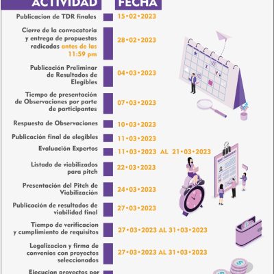 Cronograma de convocatoria para financiación de proyectos