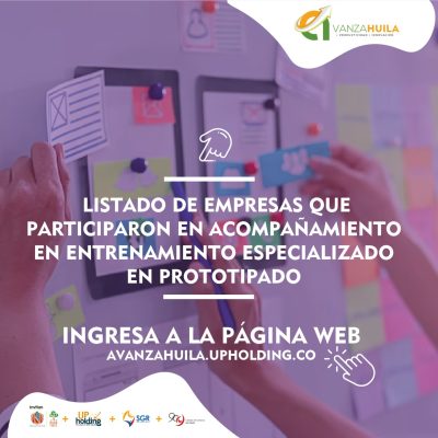 Listado de empresas que participaron en acompañamiento en entrenamiento especializado en prototipado